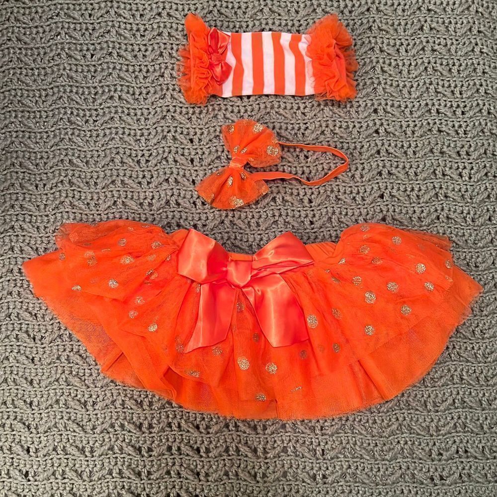 Sparkly Orange Tutu Set 